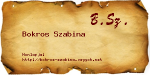 Bokros Szabina névjegykártya