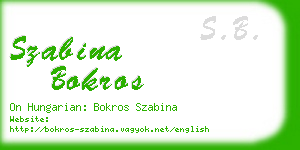 szabina bokros business card